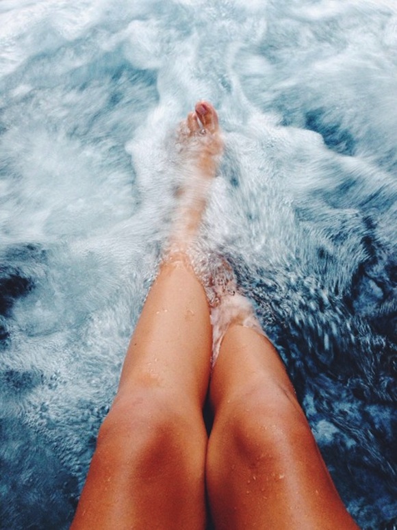 Legs in the sea