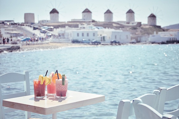 cocktails in front of the sea
