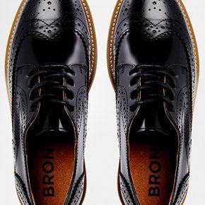 bronx black leather Oxford