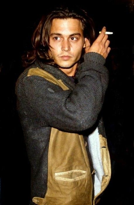 Young Johnny Depp smoking